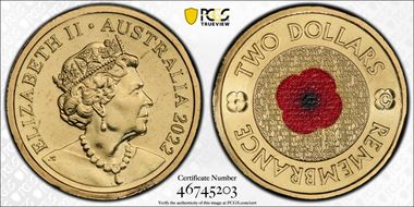 2022-C $2 Remembrance Day Colorized MS67