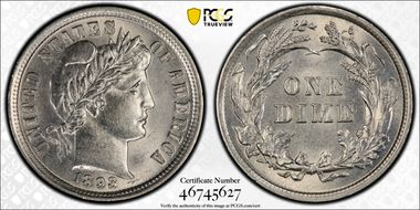 1893 10C AU58