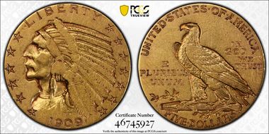 1909-S $5 VF30