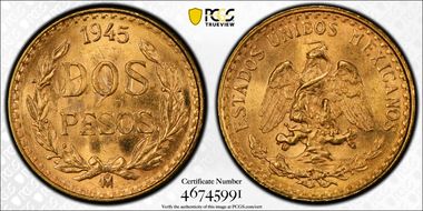 1945-Mo 2 Peso Modern Restrike N1