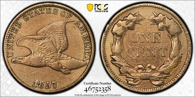 1857 1C Flying Eagle N1