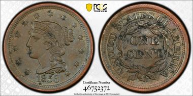 1856 1C Slanted 5 N1BN