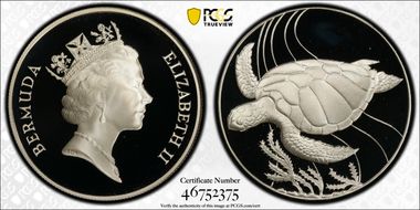 1986 $1 Sea Turtle Silver MS69