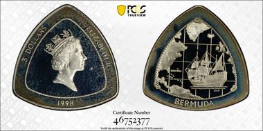 1998 $3 Sailing Ship Deliverance PR67DCAM