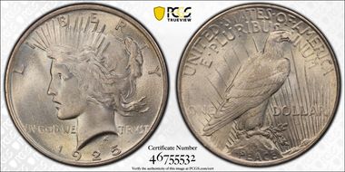 1925 $1 MS66+ 