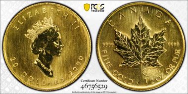 2000 $20 Maple Leaf/Au MS66