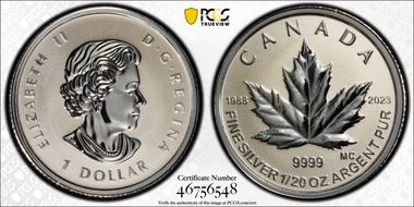 2023 $1 Maple Leaf Rev Proof Fractional Set PR69
