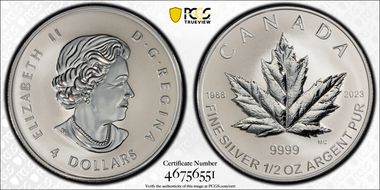 2023 $4 Maple Leaf Rev Proof  Fractional Set PR70
