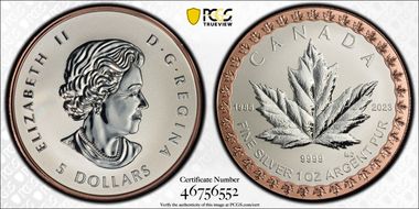 2023 $5 Maple Leaf Rev Proof Fractional Set PR69