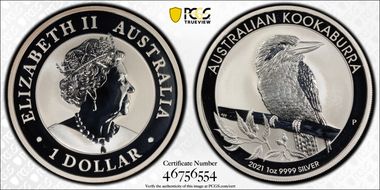 2021-P $1 Kookaburra Ag MS69