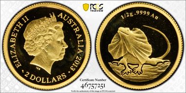 2013 $2 Frilled Neck Lizard PR69DCAM