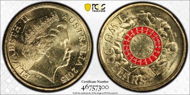2015 $2 Lest We Forget Colorized MS65