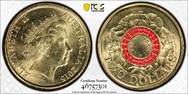 2015 $2 Lest We Forget Colorized MS65