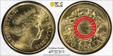 2015 $2 Lest We Forget Colorized MS65