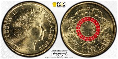 2015 $2 Lest We Forget Colorized MS65