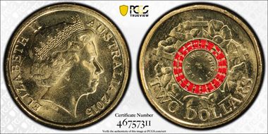 2015 $2 Lest We Forget Colorized MS66