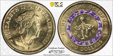 2021 $2 Wiggles - Henry the Octopus 30th Ann. Colorized MS65