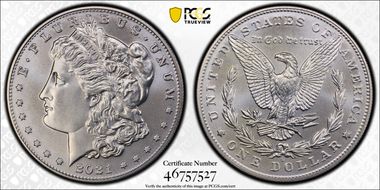 2021-D $1 Morgan Dollar 100th Anniversary MS68