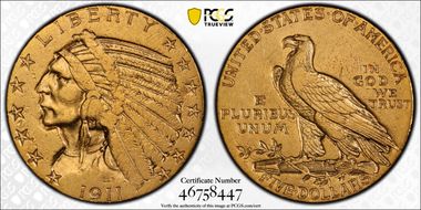 1911-S $5 XF40