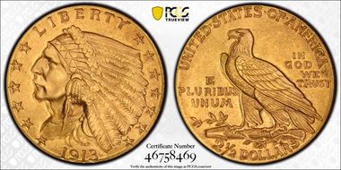 1913 $2.50 MS62