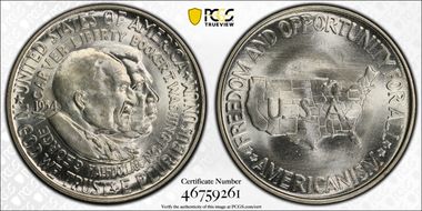 1954 50C Washington-Carver MS65