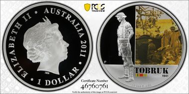2011-P $1 Tobruk PR69DCAM