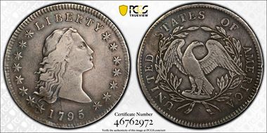1795 $1 Flowing Hair, 3 Leaves N1