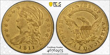 1811 $5 Small 5 XF45