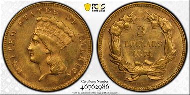 1874 $3 MS62
