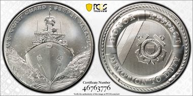 (2022-P) Medal U.S. Coast Guard 1oz Ag, Matte MS70