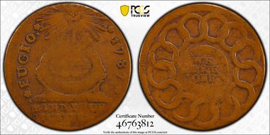 1787 Fugio 1C Newman 3-D, Club Rays F15BN