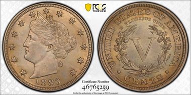 1883 5C With CENTS MS63