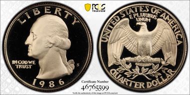 1986-S 25C PR69DCAM