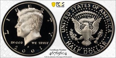 2001-S 50C Silver PR69DCAM