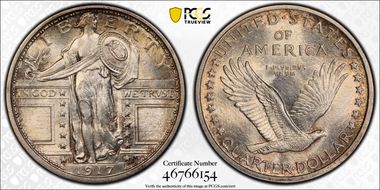 1917-D 25C Type 1 MS63