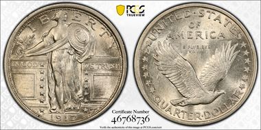 1917 25C Type 1 MS62FH