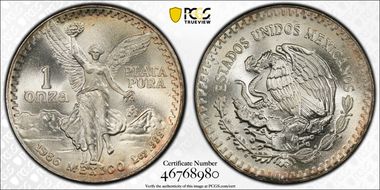 1986-Mo Onza Libertad Ag MS67
