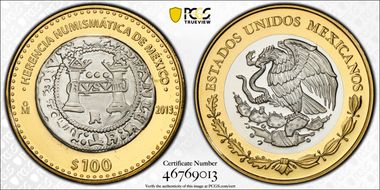 2013-Mo 100 P Carlos and Juana Coin Numismatic Heritage PL68