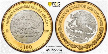 2011-Mo 100 P SUD 8 Reales Numismatic Heritage PL68