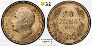 1940-A 20 Leva KM-47 MS63