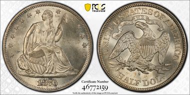 1876-S 50C MS64
