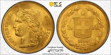 1890 B 20 Fr MS63