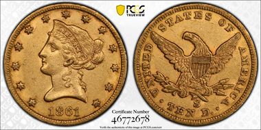 1861-S $10 AU55