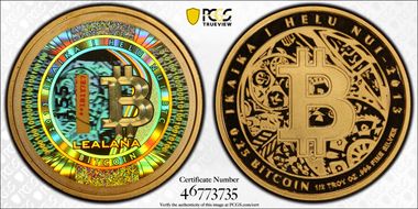 2013 .25 BTC Lealana Bitcoin, Silver PR70DCAM