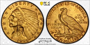1909 $2.50 AU58
