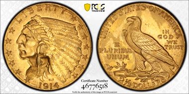 1914-D $2.50 MS62