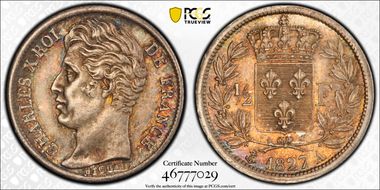 1827-A 1/2 Fr Gad-402 F-180 MS63