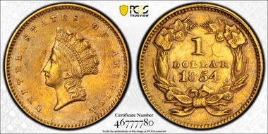 1854 G$1 Type 2 AU53