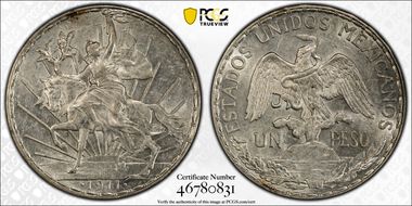 1911 Peso Caballito KM-453 Long Ray MS61