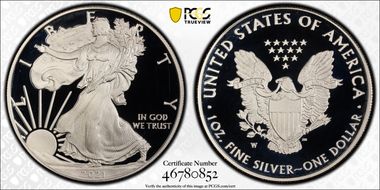 2021-W  $1 Silver Eagle - Type 1 PR69DCAM